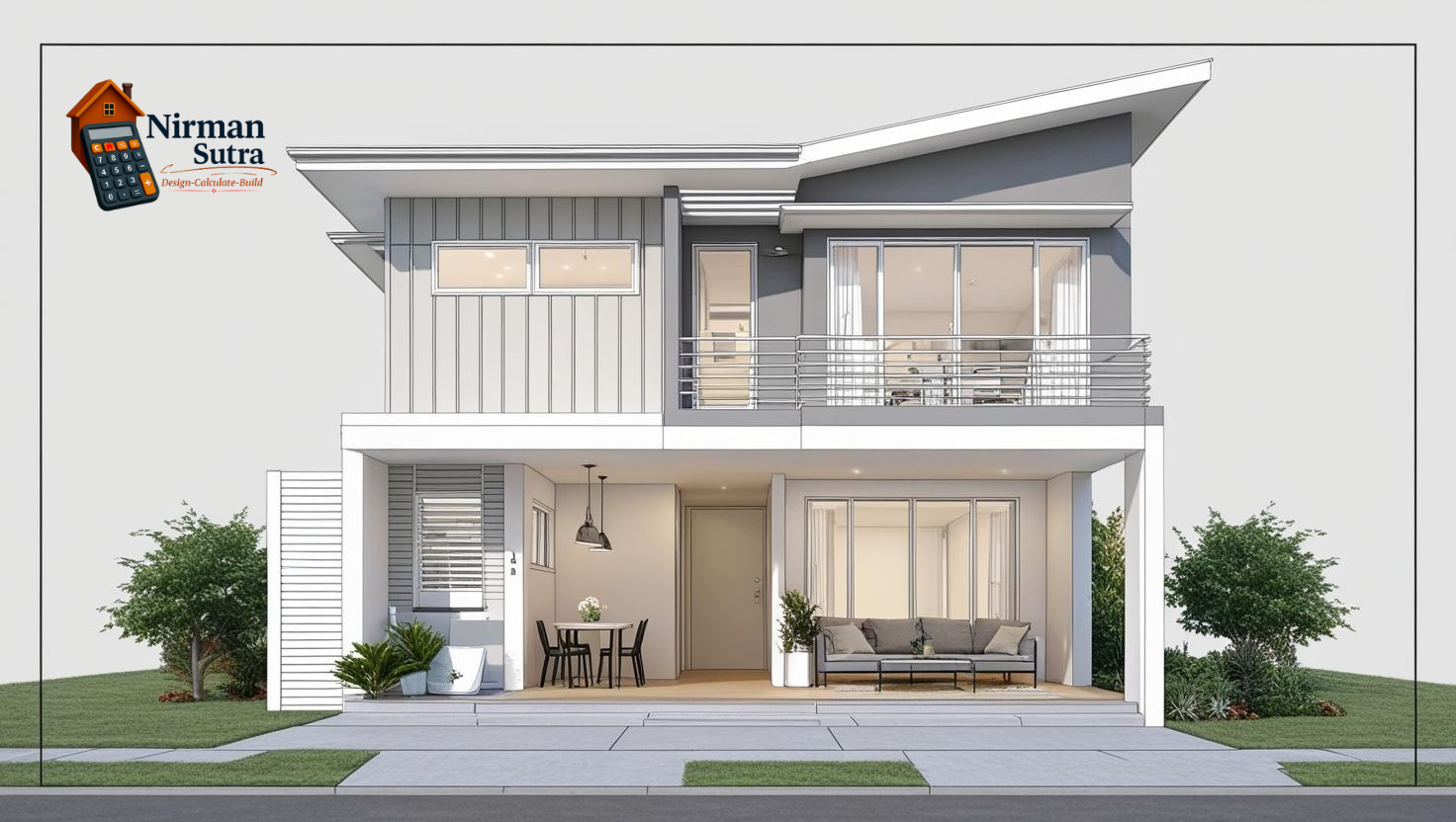 "A compact yet beautiful two-story house with efficient space design and essential rooms only, showing minimalism and family planning."